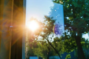cleaning windows, streak-free, transparent, outdoor light