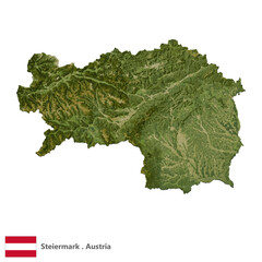 Steiermark, State of Austria Topographic Map (EPS)