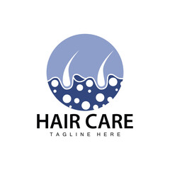 Hair care logo design simple hair skin care silhouette illustration vector template