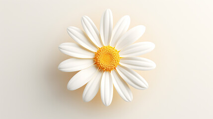 A 3D render of a sprightly daisy, with white petals and a sunny center - obrazy, fototapety, plakaty