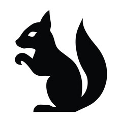 Squirrel Black silhouette vector cricut design for T.Shirt
