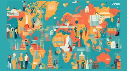 World wide business concept image. Vector illustration.