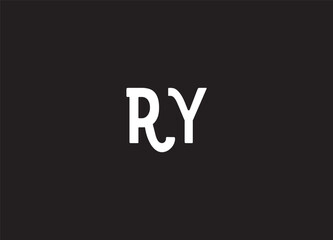RY initial logo design and creative logo - obrazy, fototapety, plakaty