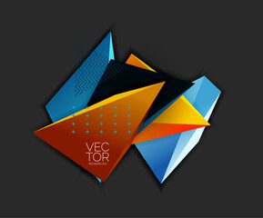 Vector 3d triangles geometric abstract background