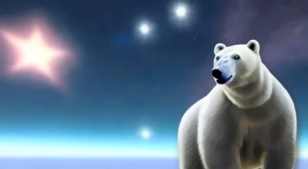 Foto op Canvas 北極の白熊 © ばらがき
