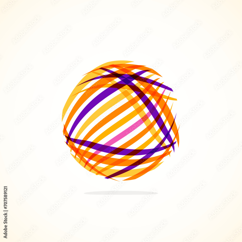 Poster Abstract circle logo - minimalist emblem, timeless and universal shape of circle. Unique logo represent range of brands and concepts, encapsulating simplicity and creativity in single, iconic image