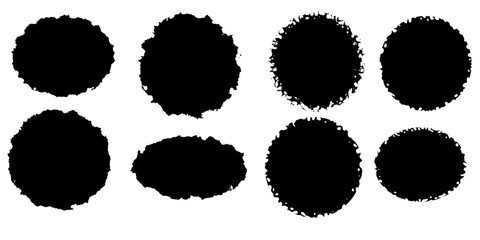 illustration of a set of  grunge splashe buttons