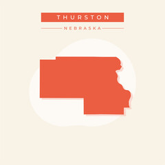 Vector illustration vector of Thurston map Nebraska