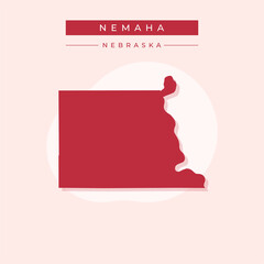 Vector illustration vector of Nemaha map Nebraska