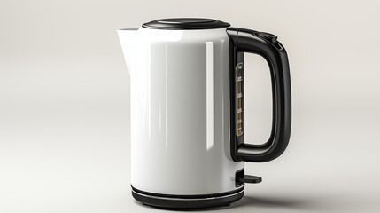 white modern electric kettle on white background
