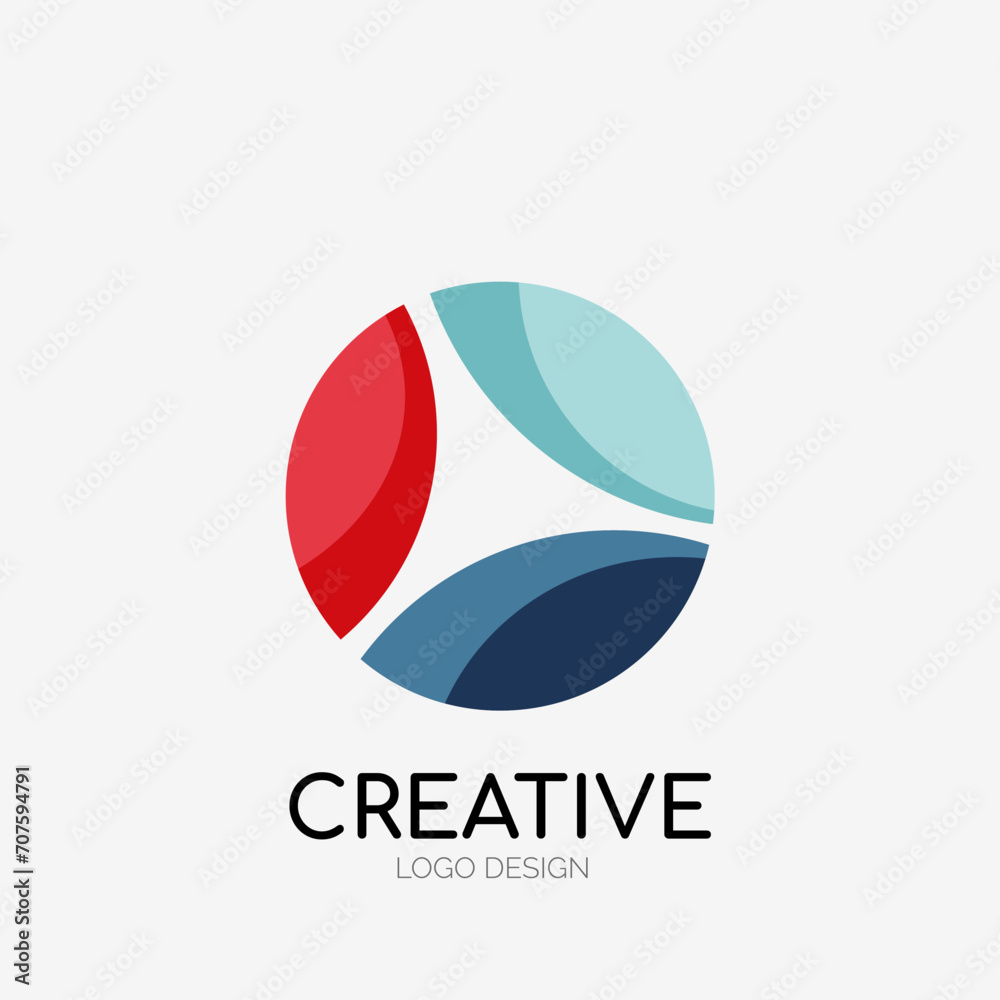 Poster Modern abstract logo design. Geometric vector art. Clean overlapping lines and abstract shapes. Perfect for modern brand