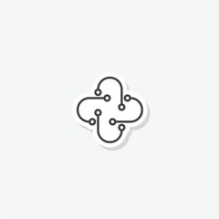 Modern medical clinic icon sticker isolated on gray background