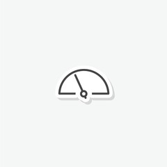 Speed meter icon sticker isolated on gray background