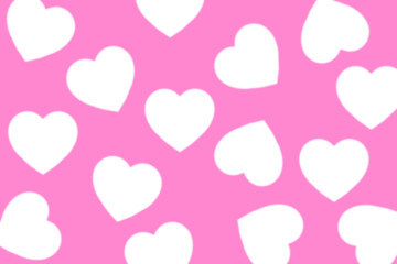white hearts on pink background