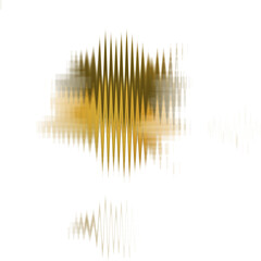 An abstract transparent golden glitch art blur texture design element.