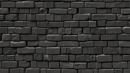 Seamless pattern of a detailed old black brick wall texture from Generative AI