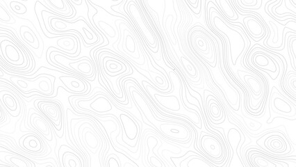 Vector topography of black contours on a white background. Vector illustration of geographic mountains. The texture of the topographic drawing. Map of terrain, relief heights. Topographic island map.