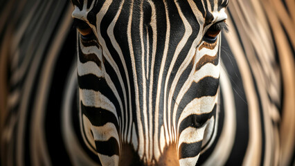 Mesmerizing Zebra Close Up Gaze in a Documentary Photo