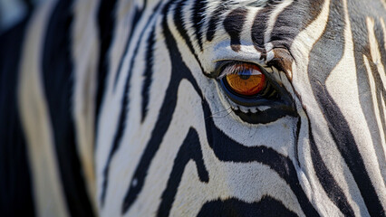 Mesmerizing Zebra Close Up Gaze in a Documentary Photo