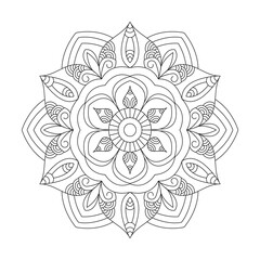 Fototapeta premium Whimsical Whirls mandala coloring book page for kdp book interior