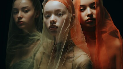 Fusion of portraits and poetry expressing nuanced emotions of women dealing with mental health issues