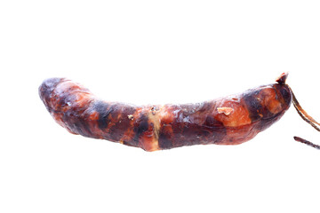 Sausages on a white background