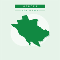 Vector illustration vector of Mercer map New Jersey