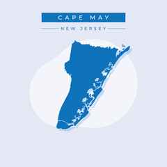 Vector illustration vector of Cape May map New Jersey