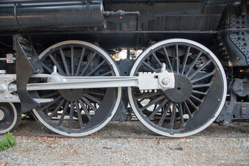 Fototapeta na wymiar Steam Locomotive Wheels, Train