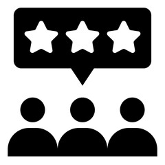 A group of three people for feedback, icon.