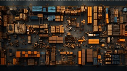 Aerial View of Storage Warehouse Generative AI