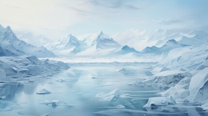 Fototapeta na wymiar Aerial exploration of Antarctic glaciers Generative AI