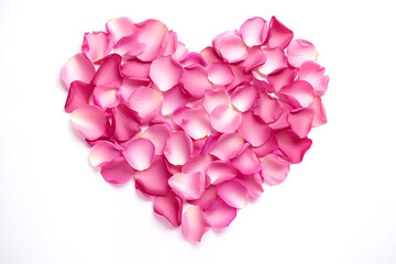 Romantic Heart Made of Pink Rose Petals