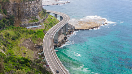 Sea Cliff Bridge on New South Wales coastline, South of Sydney