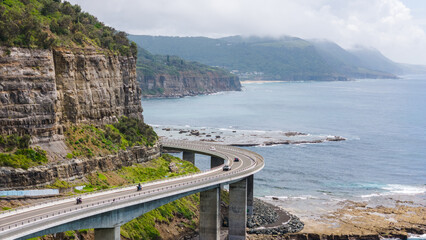 Sea Cliff Bridge on New South Wales coastline, South of Sydney