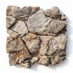 rocks stone part  on white background isolate.Generative AI Illustration