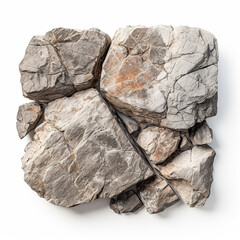 rocks stone part  on white background isolate.Generative AI Illustration