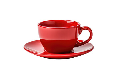 Energizing the Day with a Bold Red Coffee Cup on White or PNG Transparent Background.
