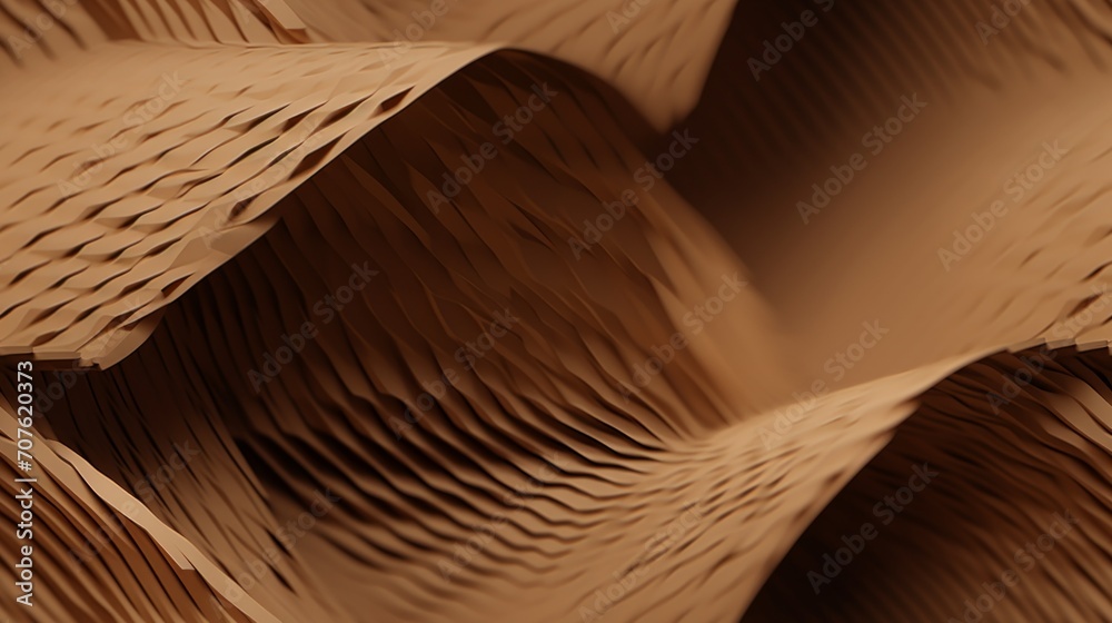 Poster corrugated and textured cardboard surface. generative ai