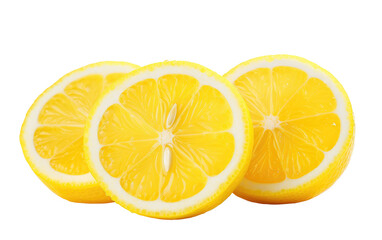 Fototapeta premium Palate with the Zesty Twist of Fresh Lemon Slices on White or PNG Transparent Background.