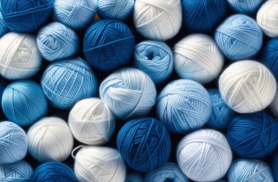 Blue balls of yarn