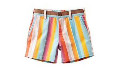 Stay Cool and Stylish in Comfortable Striped Cotton Shorts on White or PNG Transparent Background.