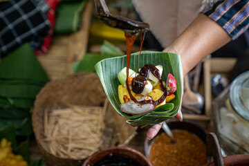 Rujak buah is a traditional food or snacks from Indonesia