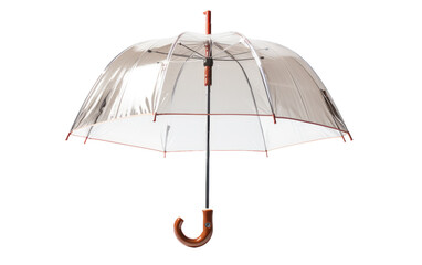 Stay Dry in Style with the Elegance of a Transparent Umbrella on White or PNG Transparent Background.