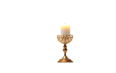 Classy Candle Holder, a Minimalist Display of Candlelight Sophistication on White or PNG Transparent Background.