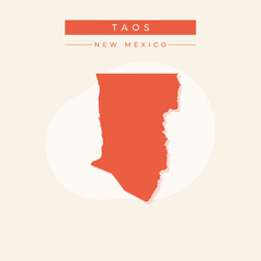 Vector illustration vector of Taos map New Mexico