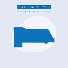 Naklejka premium Vector illustration vector of San Miguel map New Mexico