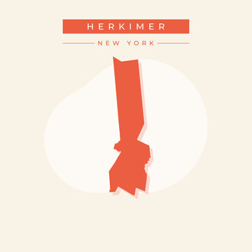 Vector illustration vector of Herkimer map New York