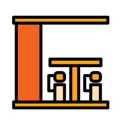 Gas Petrol Station Filled Outline Icon