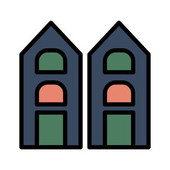 Buildings House Shopfront Filled Outline Icon